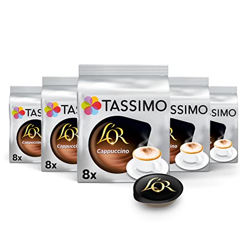 Tassimo Cápsulas de Café L’OR Cappuccino | 40 Cápsulas Compatibles con Cafetera Tassimo - 5PACK