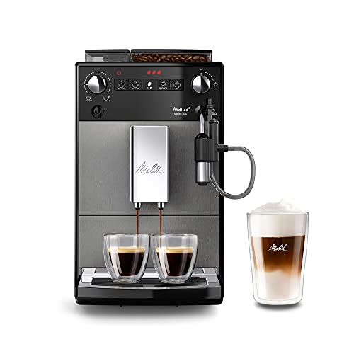 Melitta Avanza F270-100, Cafetera Superautomática con Molinillo Silencioso, Sistema de Leche, Depósitos XL, Limpieza Automática, Personalizable, Titanio, 1.5L