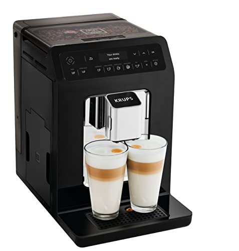 Krups Evidence Espresso EA8908 - Cafetera Superautomática 15 Bares, 15 Preajustes, Niveles de Intensidad, Molido Grano, Autolimpieza e Indicador cal, 2 tazas a la vez, pantalla táctil, recetario
