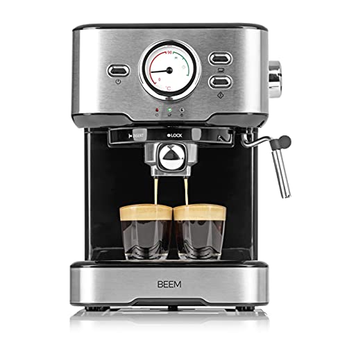 BEEM ESPRESSO-SELECT - Máquina de café espresso con diseño clásico, máquina portacoladores con boquilla de espuma de leche profesional para sus especialidades de café
