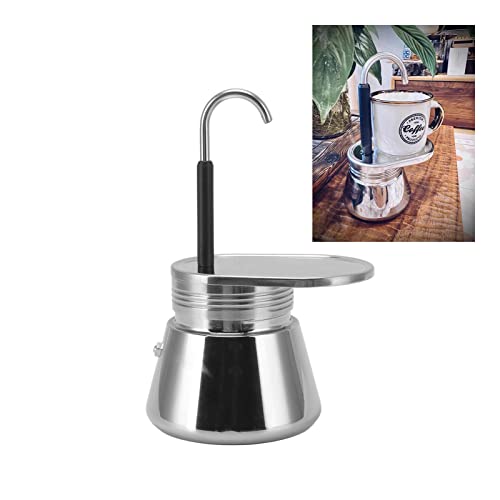 Gugxiom Cafetera Moka de Acero Inoxidable, Mini Percolador de Café para Acampar, Cafetera de Acero Inoxidable de Estilo Italiano Clásico, Ligera Y Resistente, para Acampar Al Aire Libre