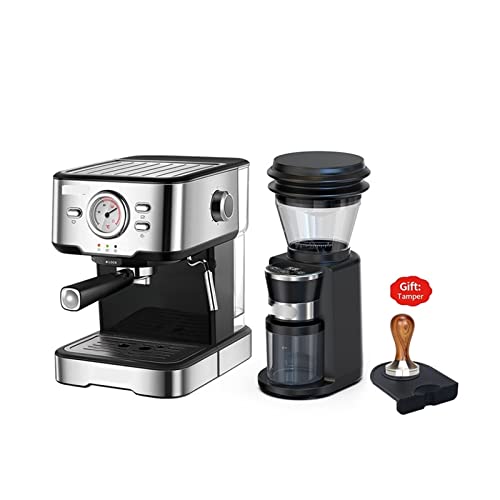 IRUGS Cafetera Cafetera 20 Bar Espresso Inox Semiautomática Expresso Cappuccino Agua Caliente Vapor Temperatura Display H5 (Color : H5 G3 Tamper Mat, Size : EU)