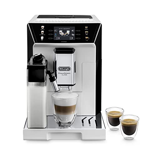 De'Longhi PrimaDonna Class ECAM 550.65.W - Cafetera con sistema de leche LatteCrema, cappuccino y espresso con solo pulsar un botón, pantalla TFT a color y control de aplicaciones, color blanco