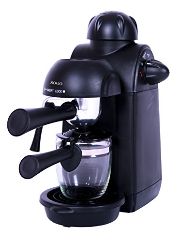 Sogo Semi Espresso Cafetera, 870 W, 0.24 litros, Plástico, Negro