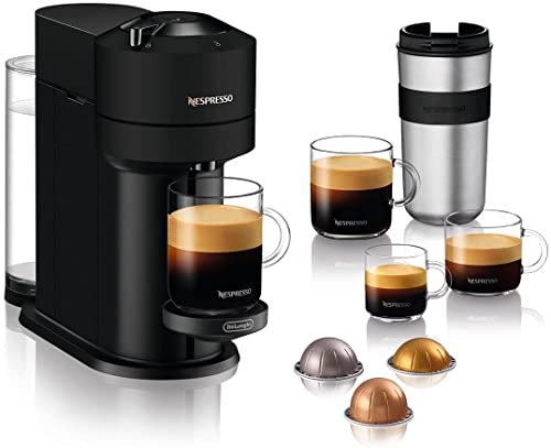 De'Longhi Nespresso Vertuo Next Máquina de Café y Espresso con WIFI y Bluetooth Integrados, Cafetera Automática de Cápsulas con Sistema de Preparación con un Solo Toque, ENV120.BM, Negro Mate