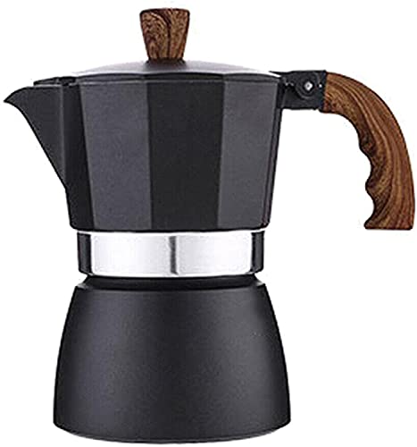 MENHUA Italiana Estufa de aluminio para cafetera express, Cafetera Moka Clásica Mocha,para uso en la oficina en casa en una estufa de gas o eléctrica (150ml)