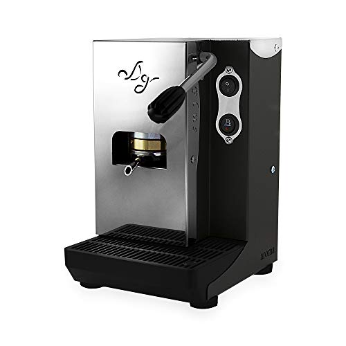 Aroma Plus – Máquina de café monodosis de papel ESE 44 mm (negro) + 150 cápsulas Emozioni diarias
