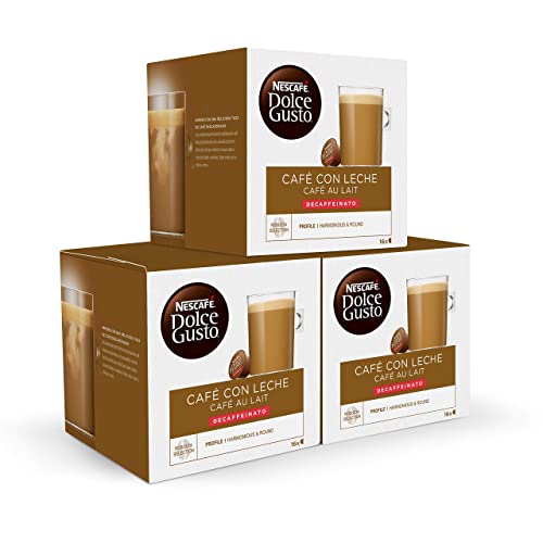 Nescafé Dolce Gusto Café con Leche Descafeinado, 3 x 16 Cápsulas