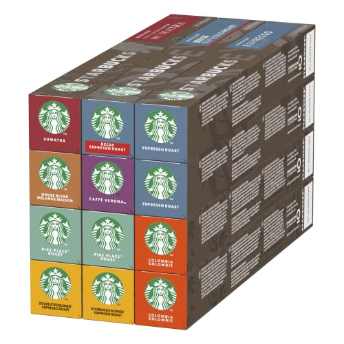 STARBUCKS Paquete Variado de Nespresso, 8 Sabores, Cápsulas de Café 12 x 10 (120 Cápsulas) - Exclusivo en Amazon