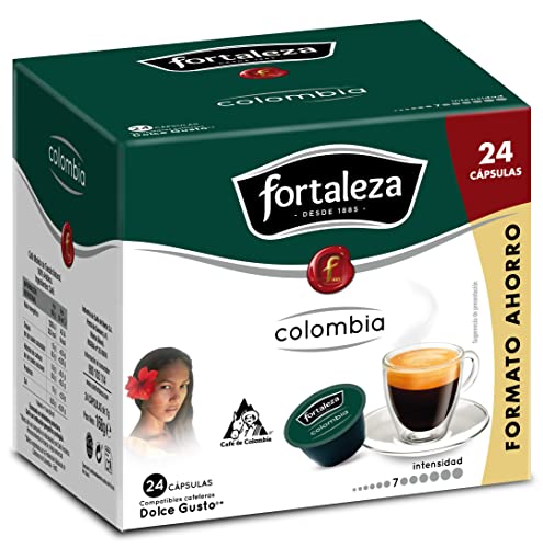 Café Fortaleza – Cápsulas Compatibles con Dolce Gusto, Café de Colombia, Puro Sabor, 100% Arábica, Tueste Natural, Pack 24 x 3 - Total 72