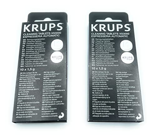 ELECTROTODO reemplazo de pastillas Limpiadoras para Cafeteras Krups(2x10 pastillas) XS3000
