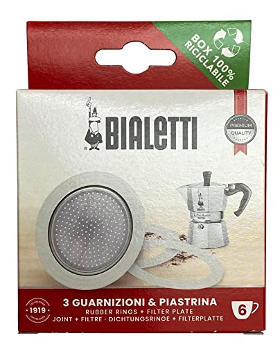 Bialetti - Junta y filtro para cafeteras Moka y Dama, 6 tazas