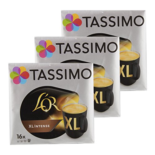 Tassimo L 'OR XL Intense, Café, Cápsulas, De café molido Brasa, 48 t de Discos