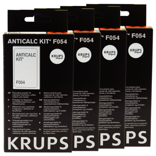 Krups Anti-cal Kit F054, Agente desincrustante Máquinas de café, Accesorios, 4 Piezas