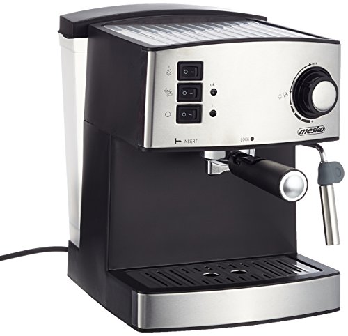 Mesko MS4403 - Máquina de café, Negro/Acero