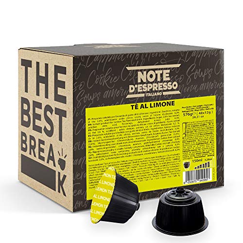 Note d'Espresso - Cápsulas de Té al Limón - Compatibles con Cafeteras NESCAFE'* DOLCE GUSTO* - 48 caps