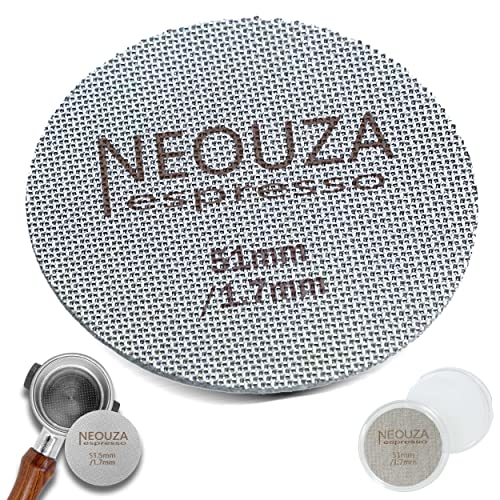NEOUZA Pantalla de disco espresso de 51 mm, reutilizable, 1,7 mm de grosor, 150 μm, acero inoxidable, filtro de café barista, placa de malla para cesta de filtro de portafiltro espresso